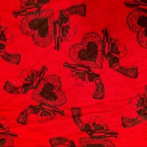 Betsey Johnson vintage guns & hearts scarf